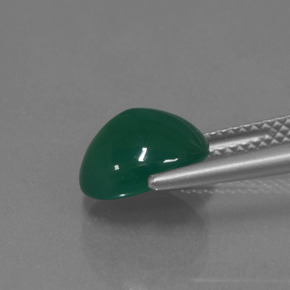2.81カラットの天然ミディアムダークグリーンアゲート（9.7×8.2 mm・オーバルカット）