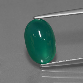 2.88カラットの天然グリーンアゲート（10.9×7.2 mm・オーバルカット）