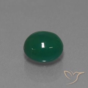 3.42カラットの天然黄みがかったグリーン瑪瑙、楕円形、半透明