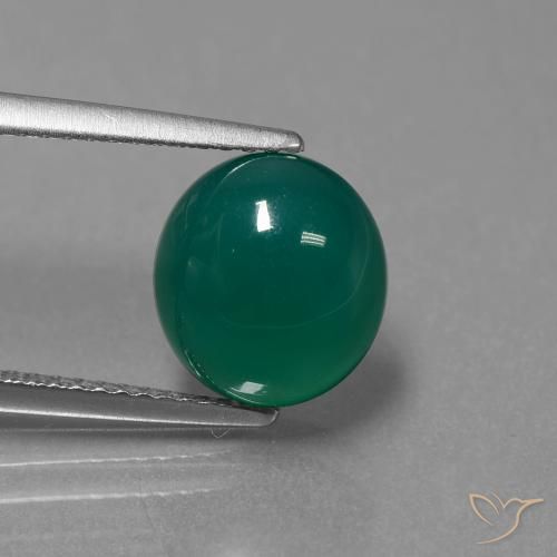 3.46ct 天然 グリーン 瑪瑙, 楕円形, 半透明