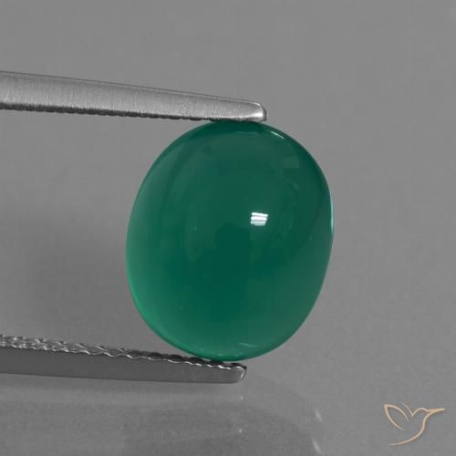 3.76ct 天然 パイングリーン 瑪瑙, 楕円形, 半透明