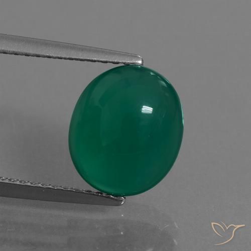 3.19ct 天然 パイングリーン 瑪瑙, 楕円形, 半透明