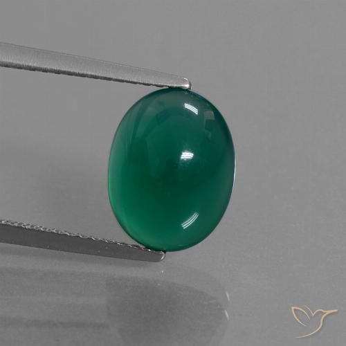 3.64ct 天然 フォレストグリーン 瑪瑙, 楕円形, 半透明