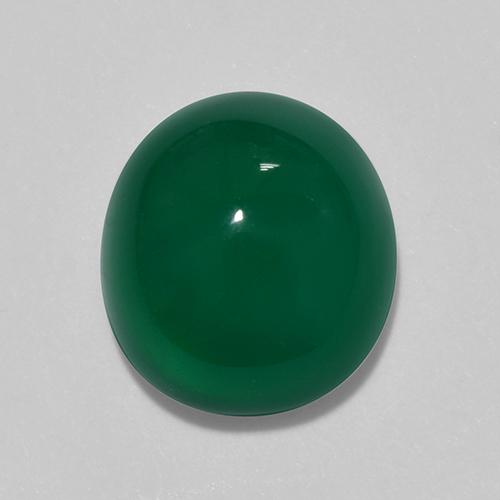 3.32カラットの天然黄色がかった緑アゲート（9.5×8.5 mm・オーバルカット）