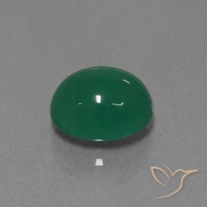 3.33カラットの天然黄みがかったグリーン瑪瑙、楕円形、半透明