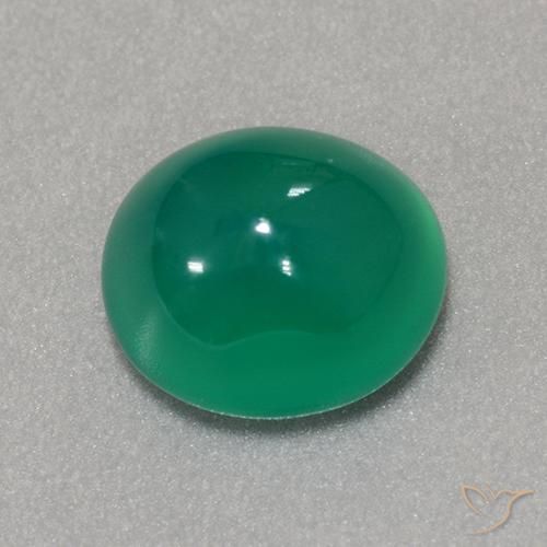 3.20ct 天然 ミディアムグリーン 瑪瑙, 楕円形, 半透明
