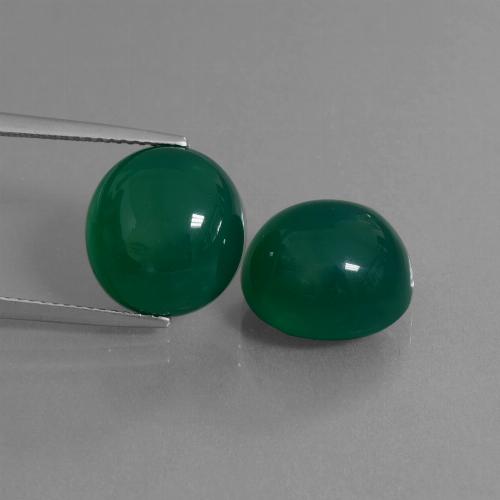 15.65カラットの天然グリーンアゲート（12.4×11.5 mm・オーバルカット）