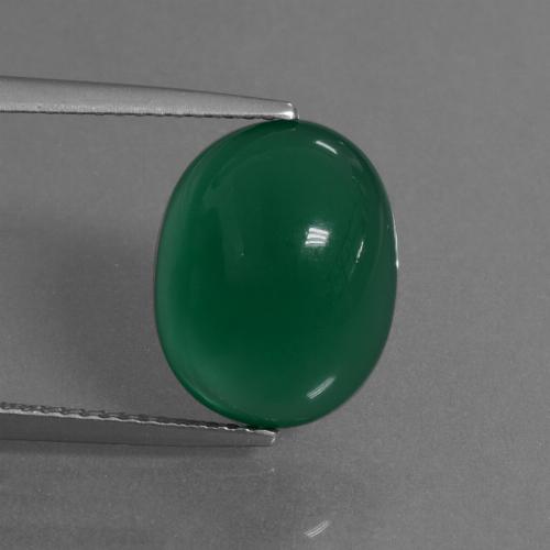 6.27カラットの天然フォレストグリーンアゲート（13.4×10.5 mm・オーバルカット）