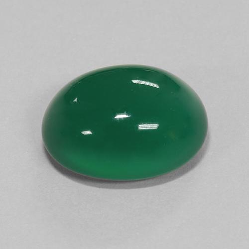 6.67カラットの天然ミディアムグリーンアゲート（13.4×10.5 mm・オーバルカット）