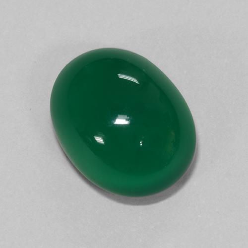 6.67カラットの天然ミディアムグリーンアゲート（13.4×10.5 mm・オーバルカット）