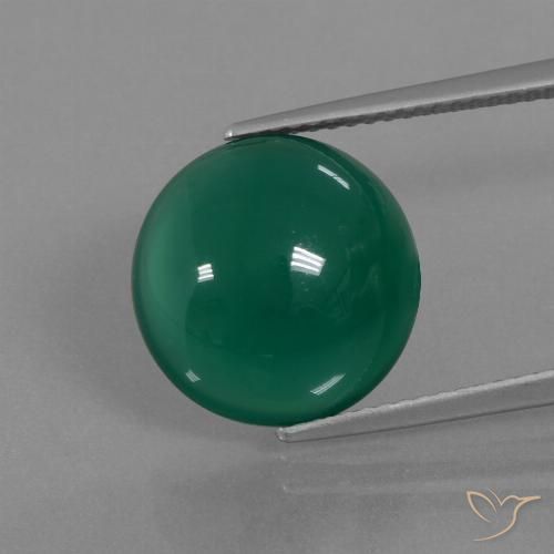 7.52ct 天然 ミディアムグリーン 瑪瑙, 楕円形, 半透明