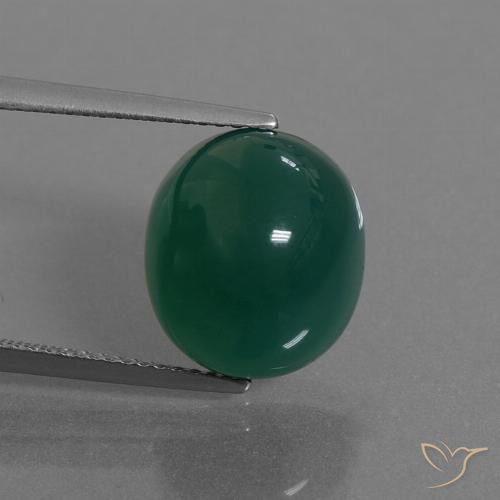 8.19ct 天然 グリーン 瑪瑙, 楕円形, 半透明