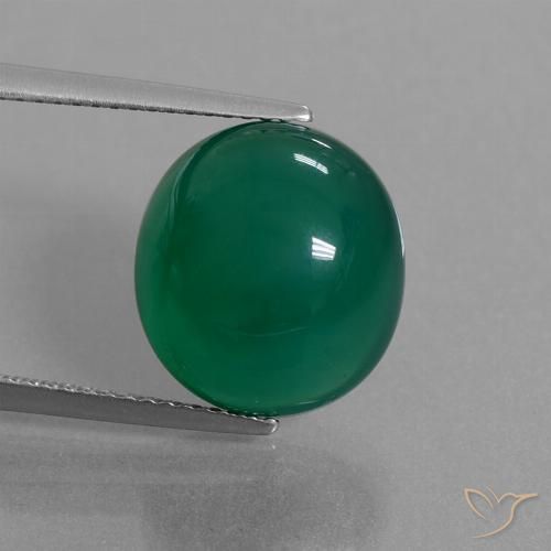 9.19ct 天然 ミディアムグリーン 瑪瑙, 楕円形, 半透明