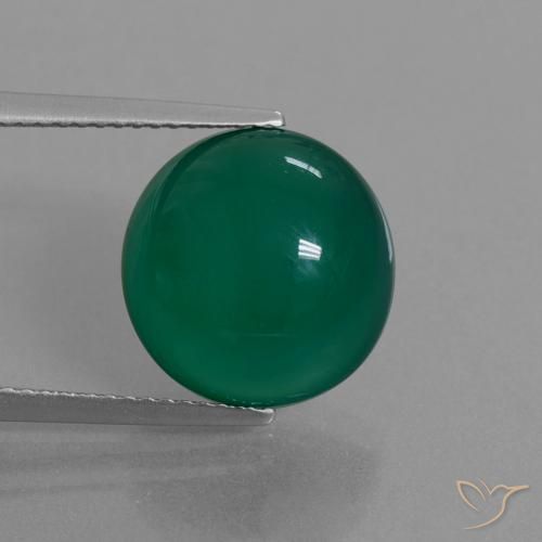8.09ct 天然 グリーン 瑪瑙, 楕円形, 半透明