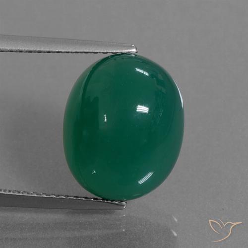 8.50ct 天然 グリーン 瑪瑙, 楕円形, 半透明