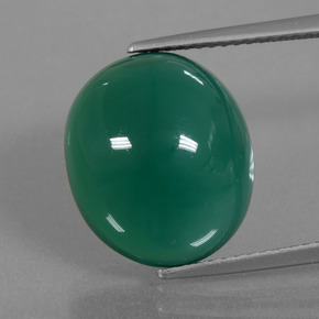 10.07カラットの天然フォレストグリーンアゲート（14.6×12.6 mm・オーバルカット）