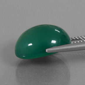 10.07カラットの天然フォレストグリーンアゲート（14.6×12.6 mm・オーバルカット）