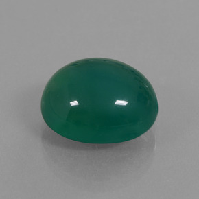 10.07カラットの天然グリーンアゲート（14.3×12.6 mm・オーバルカット）