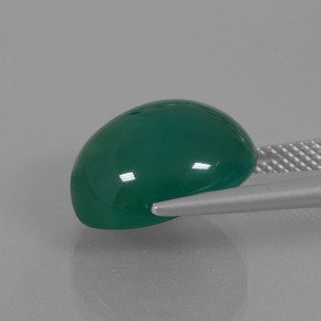10.07カラットの天然グリーンアゲート（14.3×12.6 mm・オーバルカット）