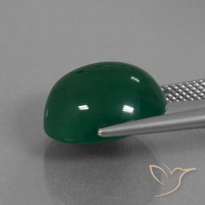 11.22カラットの天然黄みがかったグリーン瑪瑙、オーバルカット、半透明