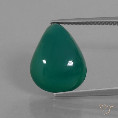 9.48ct 天然 ミディアムグリーン 瑪瑙, 洋梨の形, 半透明