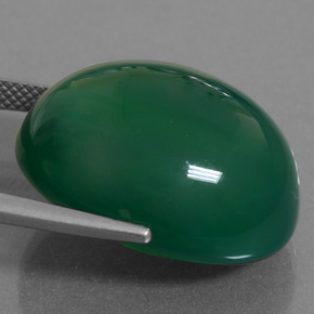 35.01カラットの天然グリーンアゲート（22.7×18.4 mm・オーバルカット）