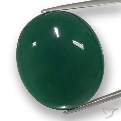 66.48ct 天然 ミディアムグリーン 瑪瑙, 楕円形, 半透明