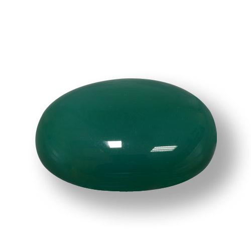 78.98カラットの天然ダークグリーンアゲート（33.5×27.4 mm・オーバルカット）