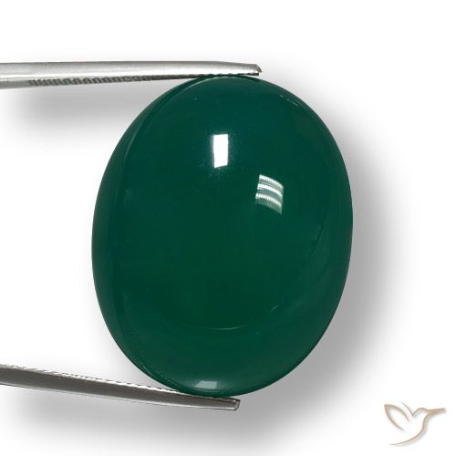 48.61ct 天然 クールグリーン 瑪瑙, 楕円形, 半透明
