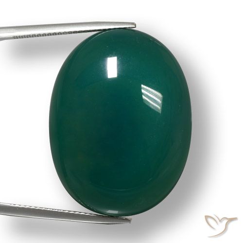 52.23ct 天然 ディープグリーン 瑪瑙, 楕円形, 半透明