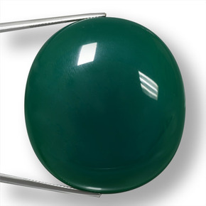 187.05カラットの天然グリーン瑪瑙、オーバルカット、半透明