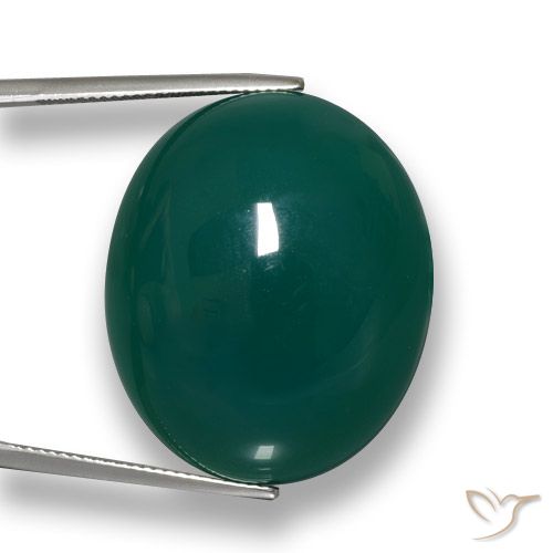 67.56ct 天然 ディープグリーン 瑪瑙, 楕円形, 半透明
