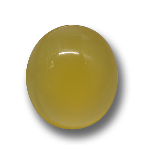 5.42カラットの天然ハニーイエローアゲート（12.6×11 mm・オーバルカット）