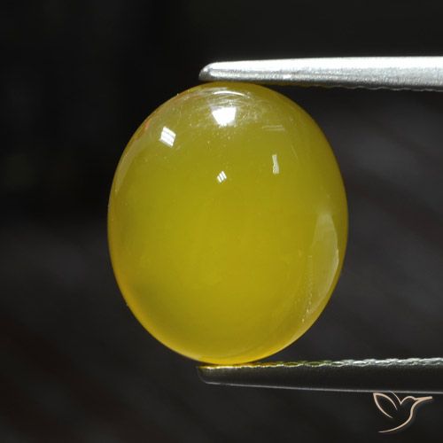 3.64ct 天然 ミディアム薄いイエロー 瑪瑙, 楕円形, 半透明