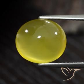 5.44カラットの天然ミディアム薄いイエロー瑪瑙、楕円形、半透明