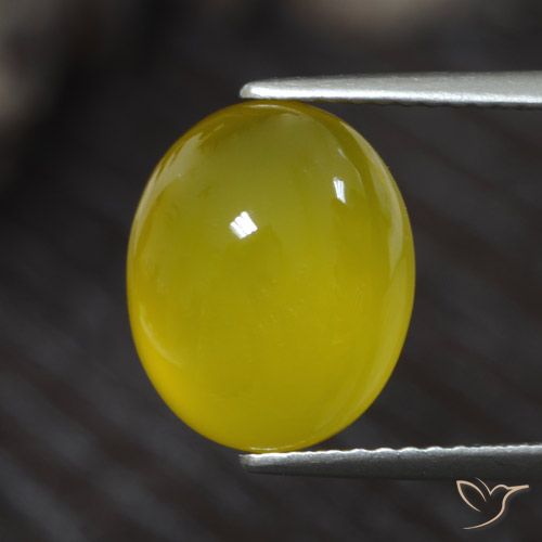 4.55ct 天然 ミディアム薄いイエロー 瑪瑙, 楕円形, 半透明, Photo A