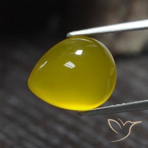 4.80カラットの天然黄色がかったゴールド瑪瑙、洋梨の形、半透明