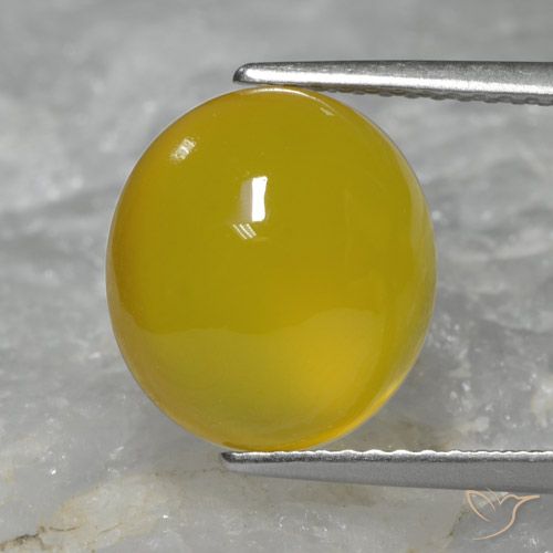 5.33ct 天然 黄色がかったゴールド 瑪瑙, 楕円形, 半透明