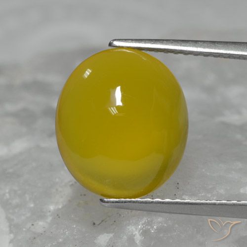 5.95ct 天然 ミディアムイエロー 瑪瑙, 楕円形, 半透明