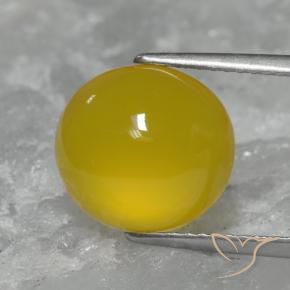 4.64カラットの天然黄色がかったゴールド瑪瑙、楕円形、半透明