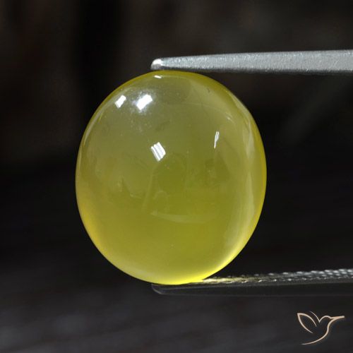 6.54ct 天然 ライトイエロー 瑪瑙, 楕円形, 半透明