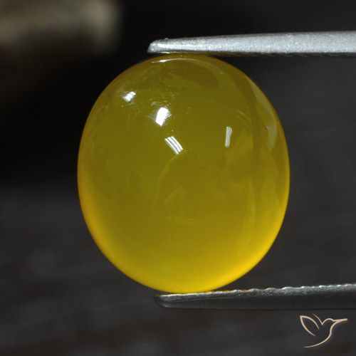 5.31ct 天然 ミディアムイエロー 瑪瑙, 楕円形, 半透明