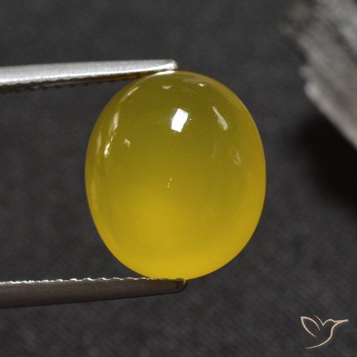 5.84ct 天然 ミディアムイエロー 瑪瑙, 楕円形, 半透明