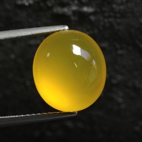 6.03カラットの天然ハニーイエローアゲート（12.7×11.4 mm・オーバルカット）