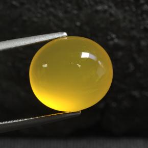 6.03カラットの天然ハニーイエローアゲート（12.7×11.4 mm・オーバルカット）