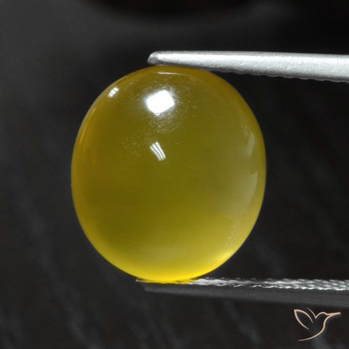 5.31ct 天然 ミディアムイエロー 瑪瑙, 楕円形, 半透明
