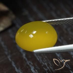 4.70カラットの天然黄色がかったゴールド瑪瑙、オーバルカット、半透明
