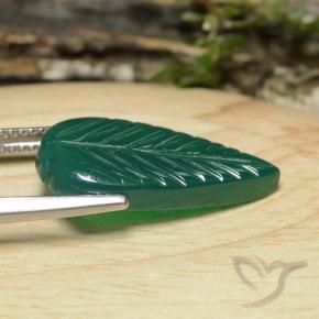 5.73カラットの天然フォレストグリーン瑪瑙、ファンシー、半透明