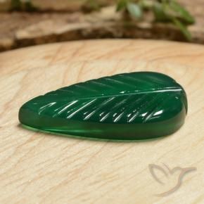 5.78カラットの天然ミディアムグリーン瑪瑙、ファンシー、半透明