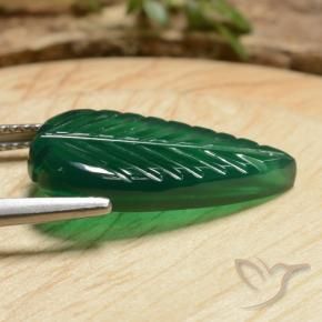 5.78カラットの天然ミディアムグリーン瑪瑙、ファンシー、半透明